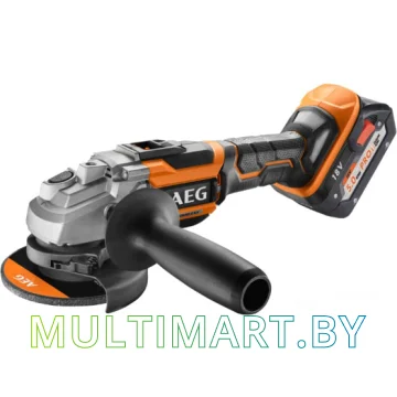 Угловая шлифмашина AEG Powertools BEWS 18-125BL-502C (4935464417) (с 2-мя АКБ, кейс)